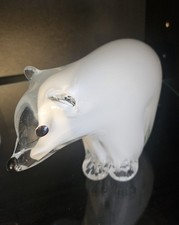Vetro di Murano Grande Orso Bianco