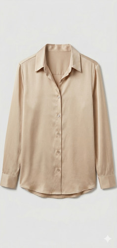 Camicia donna ampia beige