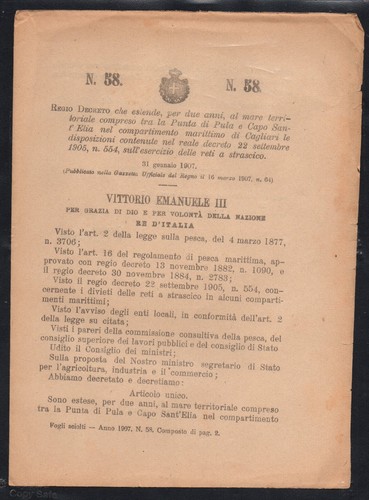 Regio decreto 1907 punta - regio,