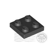 6x LEGO 3022 Piastra 2x2 Nero
