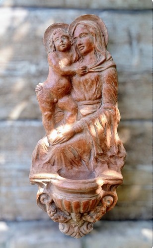 Acquasantiera terracotta - acquasantiera,