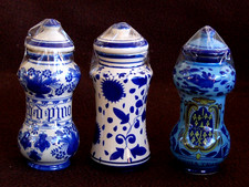 LOTTO 2 - 3 X ALBARELLO VASO VASETTO CERAMICA PORTA SPEZIE DA FARMACIA H.16cm.