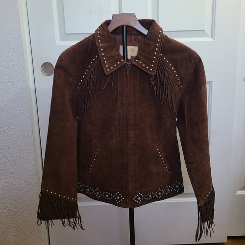 Giacca pelle frange - , donna
