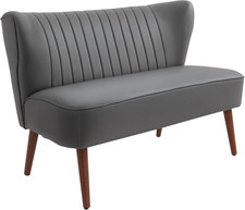 Divano a 2 Posti Dal Design Moderno, Divanetto 2 Posti Con Telaio in Legno E Riv