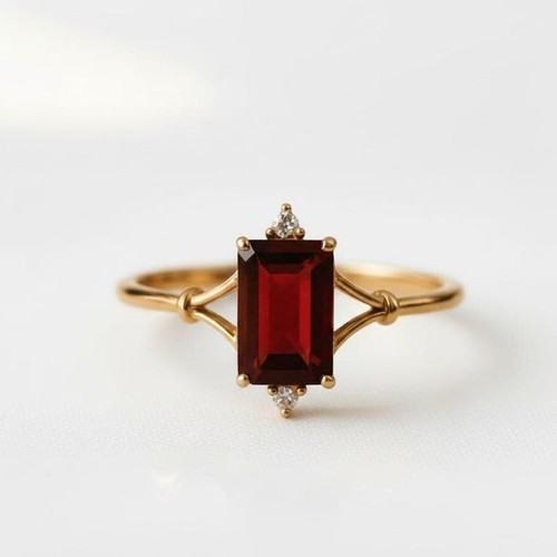 Anello rosso granato - anello, 1.20