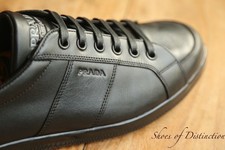 Prada Scarpe da Ginnastica Sneakers in Pelle Nero Uomo UK 12 US 13 EU 46