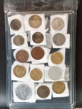 16 pezzi di antiche monete lire italiane in buone condizioni dal 1919 al 1984