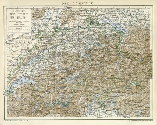 Svizzera mappa storica europa - storica,
