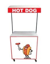CARRELLO PER HOT DOG PANINI CON LOGO PRODOTTO IN FERRO E PANNELLI PVC NUOVO