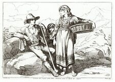 COSTUMI ROMANI AL SUD, BARTOLOMEO PINELLI ,   acquaforte originale ,  1819