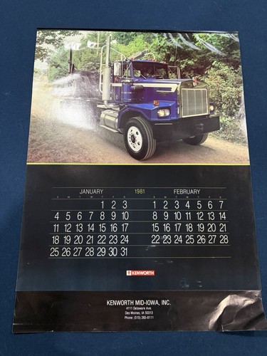 Calendario kenworth 1981 - calendario,