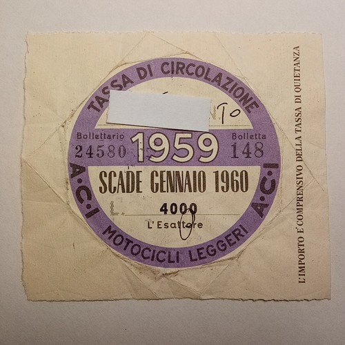 Bollo aci 1959 moto - bollo,