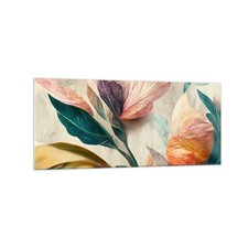 Quadro vetro 120x50cm fiori - quadro,
