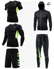 Uomo Fitness Completi Palestra Sportivi,completo 5 Pezzi sport uomo.Tg 42 