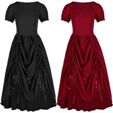 Costume donna retrò gotico vittoriano vestito vampiro diavolo punk vestidos