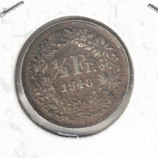 1948-B Switzerland Silver 1/2