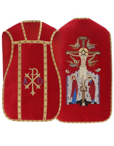 Pianeta rossa con stola casula - pianeta,