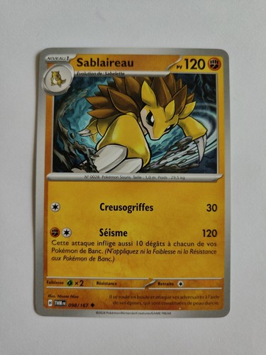 Carte pokémon sablaireau - carte,