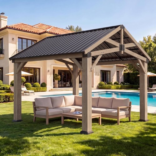X10 14x12ft wood gazebo - wood,