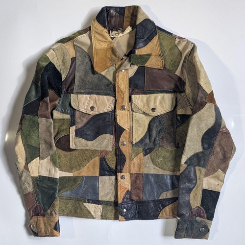 Giacca pelle patchwork