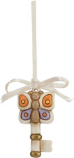 - Chiave Con Farfalla Da Appendere - Bomboniera - Formato Mini - Ceramica - 3 X 