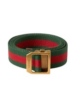 Gucci Web Skinny Bet Verde e Rosso Us Taglia 38-95cm Made In Italy Nuovo con etichette