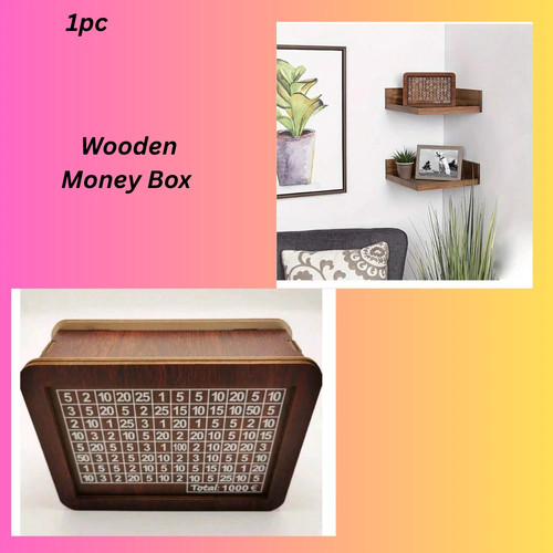 Wooden money box with - wooden,