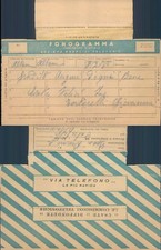 VENTENNIO FASCISTA* FONOGRAMMA DELLA SOCIETA' ESERCIZI TELEFONICI *AAA  N.2