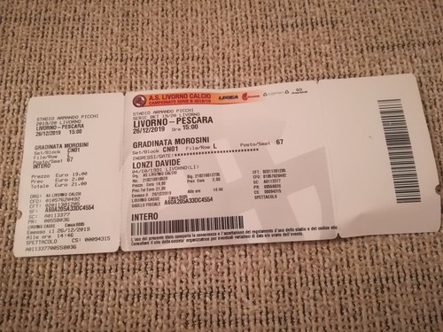 Biglietto calcio livorno - biglietto,