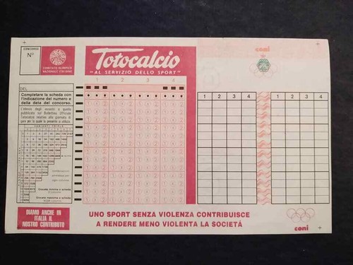 Schedina scheda totocalcio - scheda,