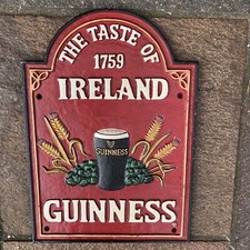 The Taste Of Ireland 1759 Guinness Cast Iron Sign Overseas Post Available