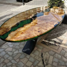 Nuovo tavolino da pranzo in resina epossidica forma ovale decorazione corrido...