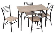 SET TAVOLO CON 4 SEDIE PIEGHEVOLE SALVASPAZIO METALLO LEGNO OLMO 110*70*74 CM