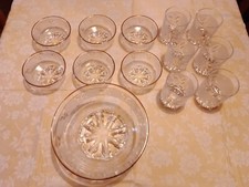 Set Vintage DeValBor macedonia+ 6 whisky bicchieri + secchiello ice motivo grano