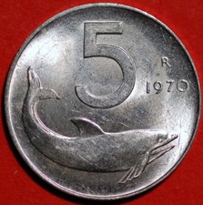 Italy 5 Lire 1970 KM# 92