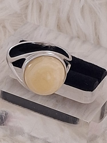 Anello ambra miele argento - ambra,