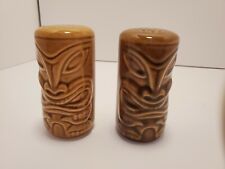 Tiki Salt & Pepper Shakers Banana Wind Hawaii Totem Souvenir Ceramic Set