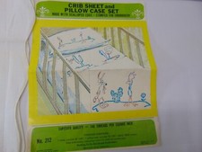 Set lenzuola e federa culla vintage stampate per ricamo road runner coyote