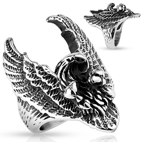 Anello biker flying eagle - biker,