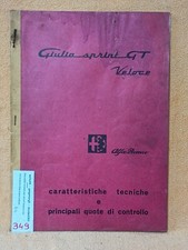 ALFA ROMEO GIULIA SPRINT GT VELOCE- CARATTERISTICHE TECNICHE - leggi tutto