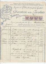 Fattura Torino Robes et Cpnections Laboratorio della Consolata 1919 QX1280