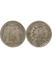 France 5 Francs Argent, Union