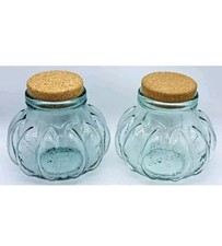 2 CONTENITORI PORTA PASTA/BISCOTTI-IN VETRO-COOKIE BOX-SVE ITALY-ANNI 80-VINTAGE