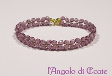Idea regalo BRACCIALE BRACCIALETTO donna artigianale mezzi cristalli perline 