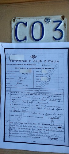 Targa originale visura - originale,