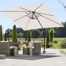 Ombrellone Giardino Decentrato 3x4 MT Alluminio Inclinabile Girevole Ecrù