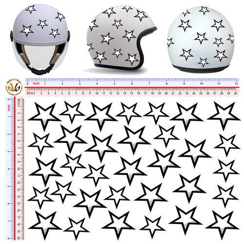 Adesivi casco stelle bianco