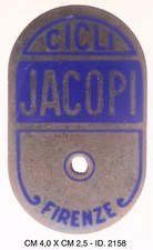Cicli Jacopi Firenze distintivo placchetta ditta biciclette “2158”