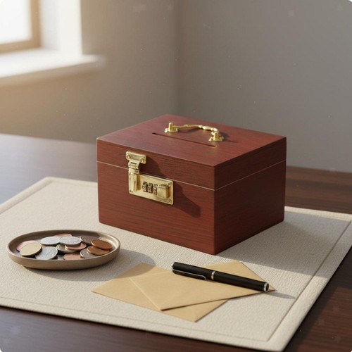 Salvadanaio legno con - in,
