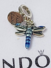 charm Pandora Pendant Double Libellule argent 925 poinçons ALE